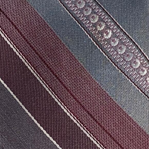 Vtg Sears Neck Tie Red Gray Diagonal Stripe USA 59x3 Polyester Preppy Collegiate - Picture 3 of 7